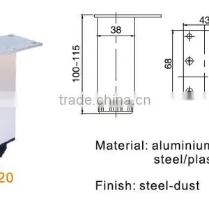 Silver Furniture Hardware Aluminum Alloy Cabinet Leg for Furniture thumbnail-2