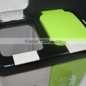 Colourful 2 Compartment 10 Liter Plastic Dustbin. Suitable to be Used as Office Dustbin, Toilet Dustbin, Sanitary Dustbin thumbnail-3