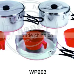 Hot Cooking Pots and Pans and 3 Plastic Cup for Camping thumbnail-1