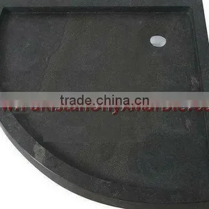 Polished Jet Black Marble Shower Tray thumbnail-1