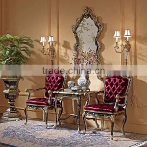 Vintage Royal Blue Armchair With Superior Velvet, Antique Style Living Room Furniture Hand PaintedLeisure Chair thumbnail-1