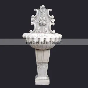 White Marble Carved Sink thumbnail-1