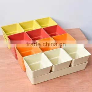 Rectangular Biodegradable Colored Plastic Plant Pots With Saucers thumbnail-1