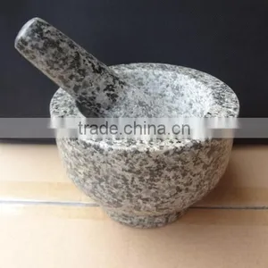 Black Polished Granite Mortar and Pestle thumbnail-3