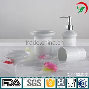 China Suppliers Customized Logo Bathroom Accessories Set White Ceramic thumbnail-1