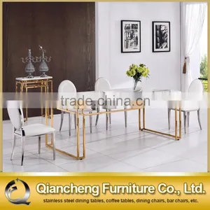 2017 Most Popular Wedding Banquet Stainless Steel Marble Dining Table thumbnail-1