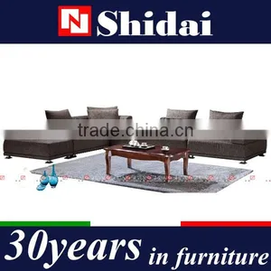 G127-RE Floral Pattern Fabric Sofa, Stretch Fabric Upholstery Sofa, Wooden Corner Sofa Design thumbnail-1