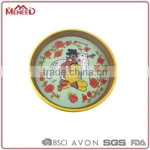Top Grade Fine Lady Leopard Printing Round Recycle Eco Plastic Tray Manufacturing thumbnail-1