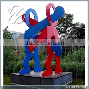 Modern Painted Stainless Steel Dancing Couple Sculpture thumbnail-2