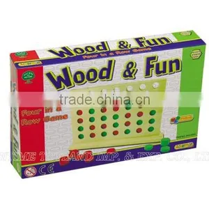 Funny Wooden Chess Game,4 in a Row Chess Game thumbnail-1