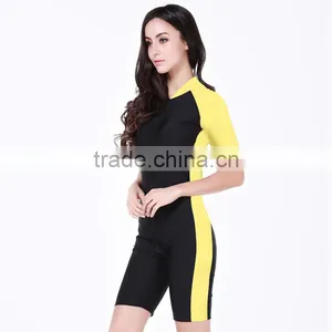 Wholesale Couples Conjoined Short Sleeves Prevented Bask Dress Suit Surf Diving Suit Conservative Bathing Suit Cover Ups thumbnail-2