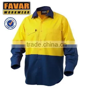Mens Fire Resistant hi Visibility Safety Work Shirt thumbnail-1