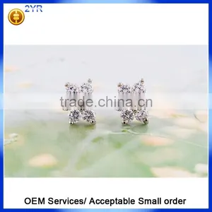 Aaa Cubic Zirconia Earring Classic 925 Streling Silver Stud Earring thumbnail-1