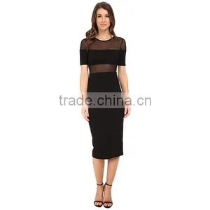Simple Long Dress Black Lace Dress Patterns Party Dress for Fat Women thumbnail-1