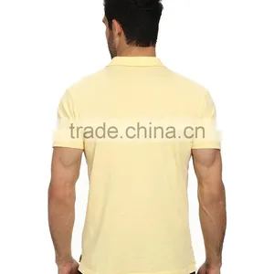 Bulk Sale Paperweight Yellow Golf Polo Shirt Collar Design 100% Cotton Model Golf Polo Shirts for Men thumbnail-3
