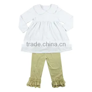 Ruffle Baby Clothes Wholesale Boutique Childrens Stripe Ruffle Cotton Clothing Girls Fall Clothes thumbnail-4