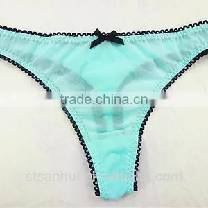 Stylish Pictures of Women in Transparent Panties With Solid and Fresh Light Blue Fabric thumbnail-1