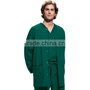 Hunter Green Snap Closer Front Hospital Uniform Lab Coat thumbnail-1