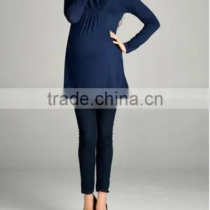 China Wholesale Maternity Clothes Tunic Long Sleeve Woman Maternity Tops thumbnail-2