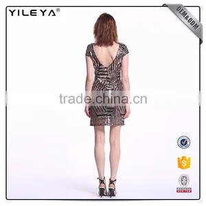 Oem&Odm Service Dotted Line Deep V Behind Women Stylish Dress thumbnail-4