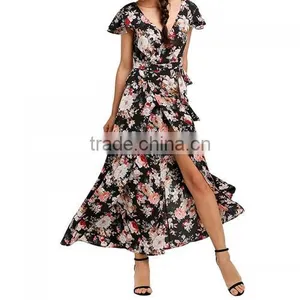 2017 One-piece Dress Deep V Lastest Dress Designs thumbnail-1