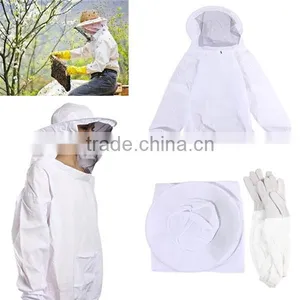 Hot Sale High Quality Protective Bee Keeping Jacket Veil Suit Smock Equipment+1 Pair Beekeeping Long Sleeve Gloves thumbnail-1