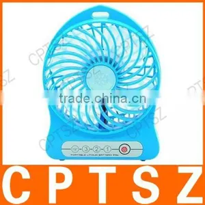 Fashion Summer Cool Super Wind Portable Lithium Battery Fan ABS Material With Portable USB Cable thumbnail-1