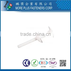 Made in Taiwan PP Nylon Easy Release Push Fit Plastic Rivet White thumbnail-4