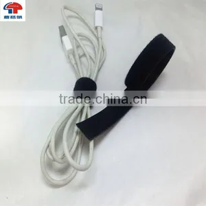 Self-locking Black Wire Bundle Belt Hook and Loop Strap thumbnail-4