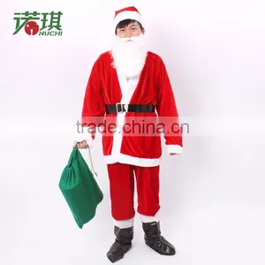 Nuoqi Gold Velvet Santa Claus Costumes Christmas Clothes ( Adult Section ) 0.35kg thumbnail-1