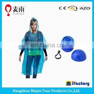 Disposable Plastic Poncho/raincoat With Logo for Riding Bike thumbnail-2