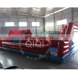 0.55mm PVC Tarpaulin Kids Funny Inflatable Leaps n Bounds Red Ball Game Course for Sale thumbnail-1