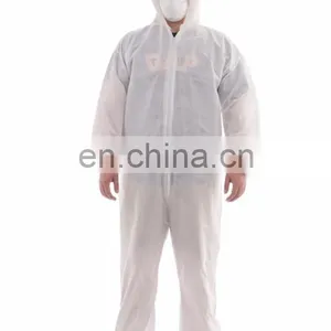 Protective Waterproof PP SMS Coverall With Hood and Feetcover for Working thumbnail-1