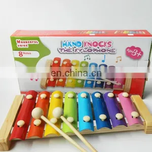 Wooden Musical Toys -8 Note Metal Keys Glockenspiel and Harmonica Instruments Set With Song Sheet for Toddler thumbnail-6
