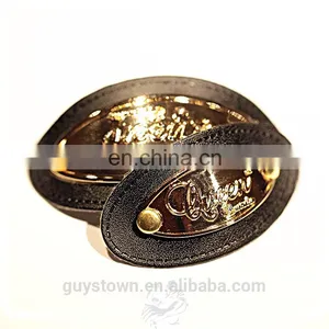 Custom Metal Casting Logo Tag Nail PU Leather Badge Patch for Shoe thumbnail-3