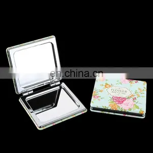 Custom Design Logo Printed PU Leather Mini Mirror thumbnail-2