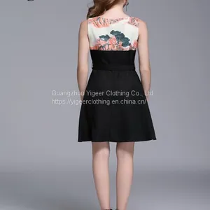 Black Sleeveless Midi Dress With Waist Band thumbnail-3