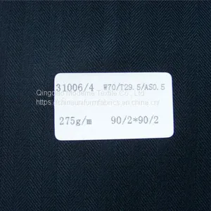 Excelled Herringbone Pinstriped Vigin Wool Suiting Fabric thumbnail-2