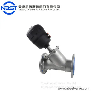 Ss304 Flange End Pneumatic Angle Seat Valve for Steam thumbnail-1