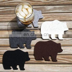 Wholesale Multi Pockets Felt Cup Coaster Set Baby Silicone Placemat Custom Coasters thumbnail-7
