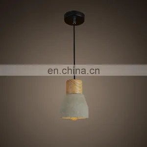 Industrial Concrete+wood Pendant Lamp Led Dining Room Pendant Light thumbnail-4
