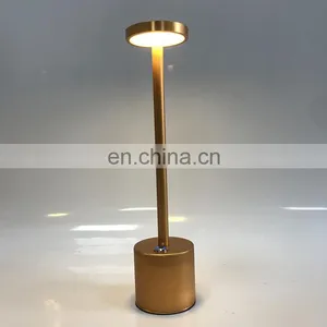 2021 Rechargeable LED Table Night Light Gold Cordless Restaurant Touch Usb Restaurant Table Lamp for Hotel and Bar thumbnail-2