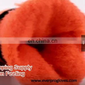 Yellow Neon Poly Cotton 300NB Latex Gripster Black Rubber Dip Safety Gloves For Winter thumbnail-5