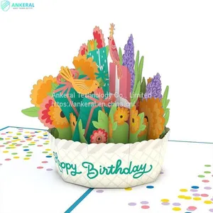 Happy Birthday Basket 3D Pop-up Cards Custom Printing Best Birthday Gifts for Kids thumbnail-1