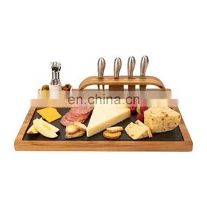 Wholesale High Quality Restaurant Rectangle Bamboo Cheese Cutting Board And Knife Set thumbnail-2