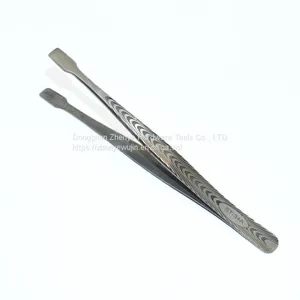 Flat Mouth Tweezers Anti-static Stainless Steel High-precision Clip Stamp Plucking Hair Phone Maintenance Thickened Flat Tweezers St-34a thumbnail-2