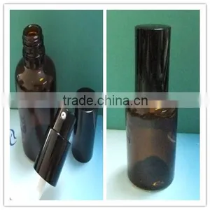5ml/10m/15ml/20ml/30ml/50ml/100ml Round Brown Glass Bottle With Metal Pump Mist Sprayer thumbnail-1