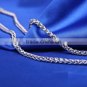 2015 Fashion Jewelry Rhodium Plated Brass Chain Twisted Necklace thumbnail-6