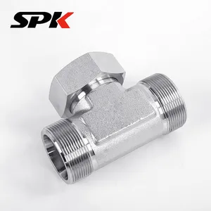 Carbon Steel Fitting, Hydraulic Oil Tube Ferrule Tee Transition Fitting, Ferrule-Type With One End Internal Thread, BC Union, Stainless Steel thumbnail-4