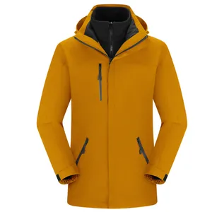 Wholesale Men's and Women's 3-in-1 Waterproof Winter Jacket Breathable Soft Zipper Sealed Red Mountaineering Outdoor Equipment thumbnail-5